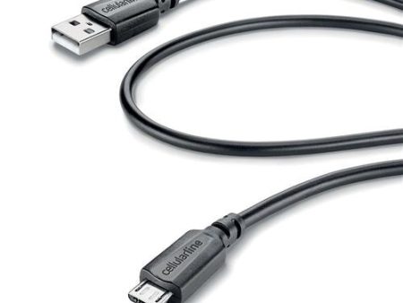 Cabo de Dados Cellularline USB Tipo-A Micro USB 1m Preto For Sale