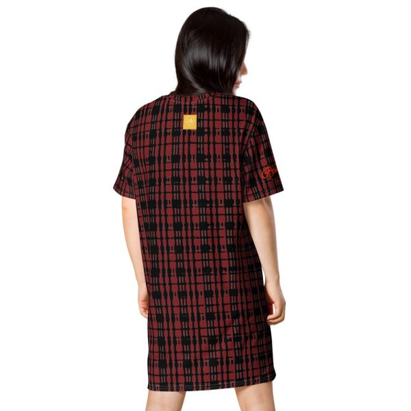 Black Red Tight Plaid T-shirt dress Fashion