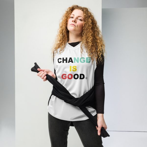 Change is GOOD Recycled unisex basketball jersey Cheap