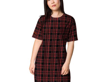 Black Red Tight Plaid T-shirt dress Fashion