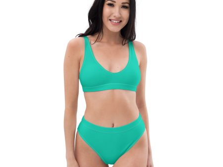 Aegean Blue Recycled high-waisted bikini Cheap