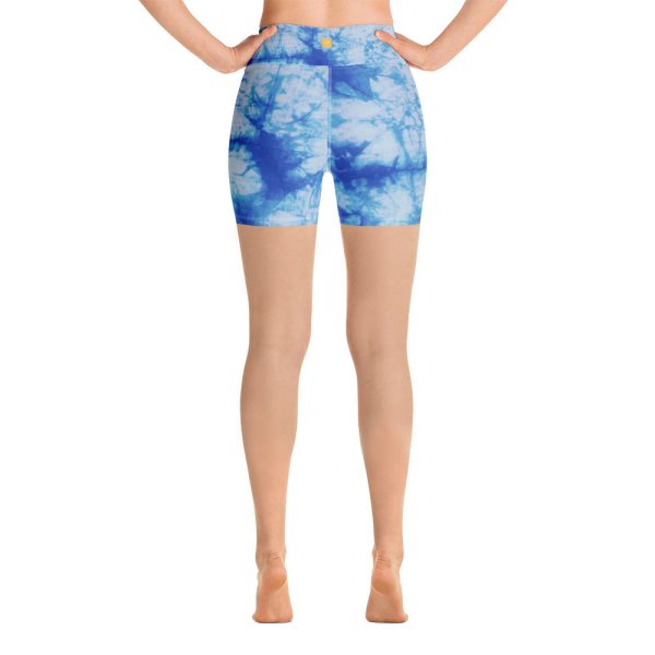 Blue Tie Dye Yoga Shorts Fashion