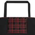 Black Red Tight Plaid Teachers Tote Bag For Sale