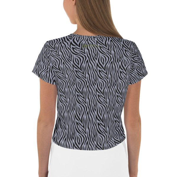 Grey Zebra Print Crop Tee Discount