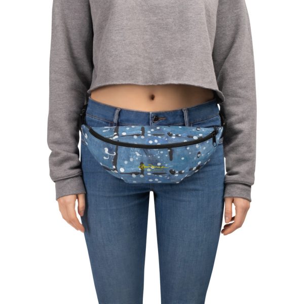 Blu&White Dotted Plaid Fanny Pack Sale