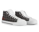 Black Tight Plaid High Top Sneakers Fashion