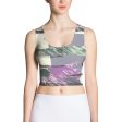 Abstract Engineered Collage Crop Top Discount