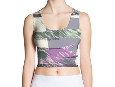 Abstract Engineered Collage Crop Top Discount