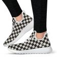 B&W Checkerboard Mesh Knit Sneakers Online