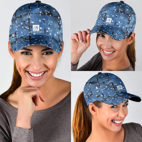 Blu&White Dotted Plaid Cap Online Sale