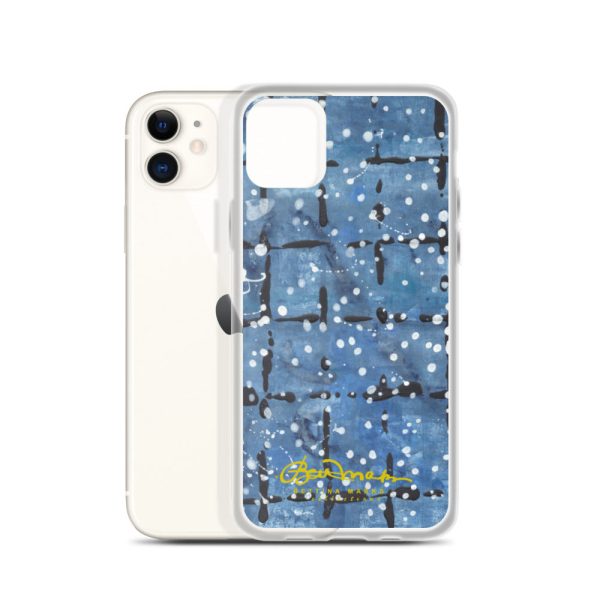 Blu&White Dotted Plaid iPhone Case (select model) Online Hot Sale