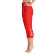 Breath of Fire Orange Yoga Capri Leggings on Sale