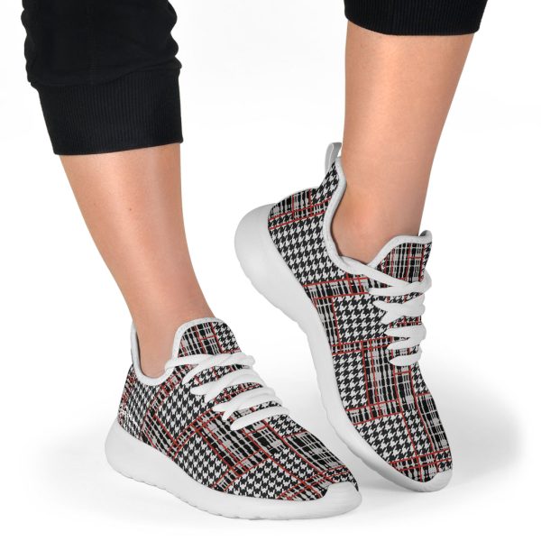 Plaid Houndstooth Mesh Knit Sneakers Online Hot Sale