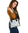 Blu&White Watercolor Floral Hand Bag w Shoulder Strap For Cheap