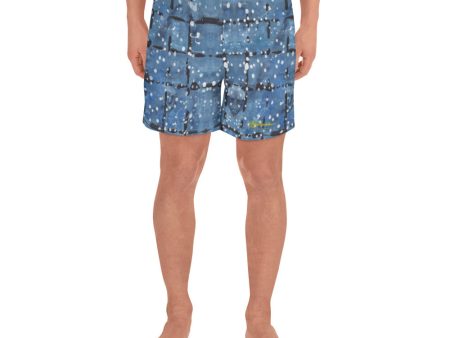 Blu&White Dotted Plaid Mens Shorts Supply