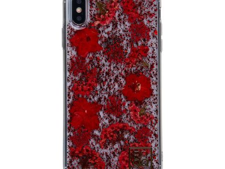 ROQQ Blossom Pressed Flowers Case For Apple iPhone X And XS - Red Delphiniums Discount