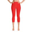 Breath of Fire Orange Yoga Capri Leggings on Sale