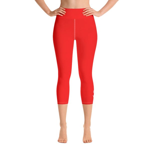 Breath of Fire Orange Yoga Capri Leggings on Sale