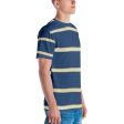 Blue Yellow White Stripe Men s T-shirt Discount