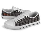 Black Tight Plaid Low Top Sneakers on Sale