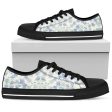 Blu&White Watercolor Floral Low Top Sneakers For Discount