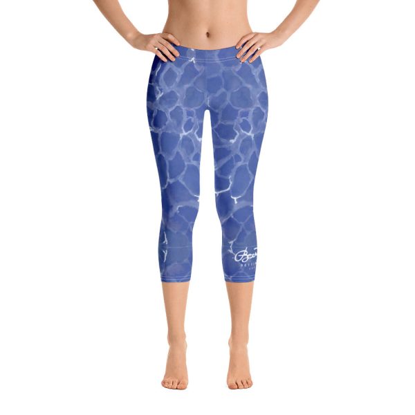 Blue Pool Capri Leggings Fashion