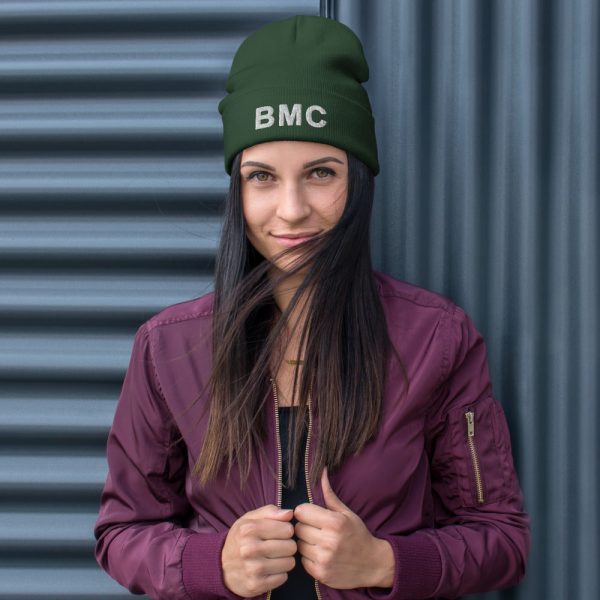 Dark Green Bettina Marks Collections LOGO Embroidered Beanie For Sale