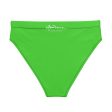 Bright Green Recycled high-waisted bikini bathing suit bottom Online now