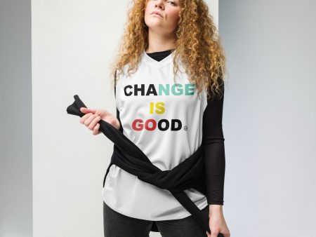 Change is GOOD Recycled unisex basketball jersey Cheap