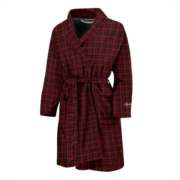 Black Red Plaid Bath Robe - Men Fashion