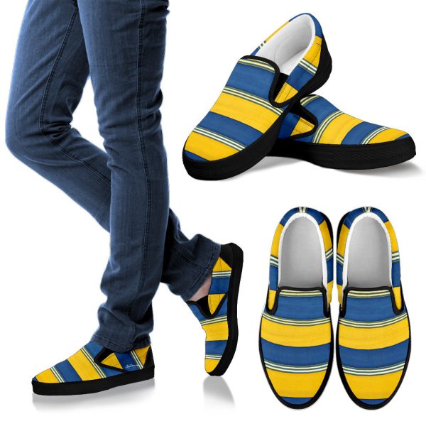 Blue Yellow Slip On Sneakers Online Hot Sale