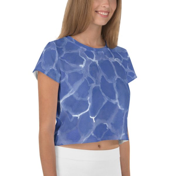 Blue Pool Print Crop Tee Supply