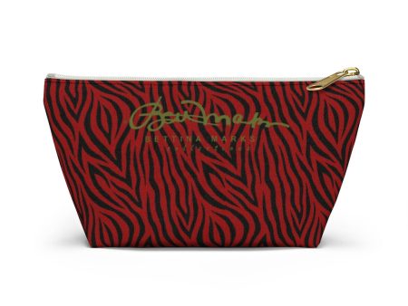 Red Zebra Accessory Pouch w T-bottom on Sale