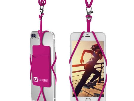 Gear Beast Universal Smart Phone Lanyard With Id Card Slot - Hot Pink Cheap