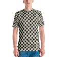 B&W Checkerboard Optical Men s T-shirt For Sale