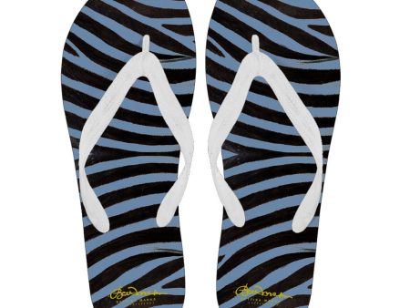 Blue Zebra Flip Flops Hot on Sale