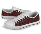 Black Red Tight Plaid Low Top Sneakers For Discount