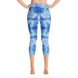 Blue Tie Dye Yoga Capri Leggings For Sale