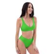 Bright Green Recycled high-waisted bikini Discount