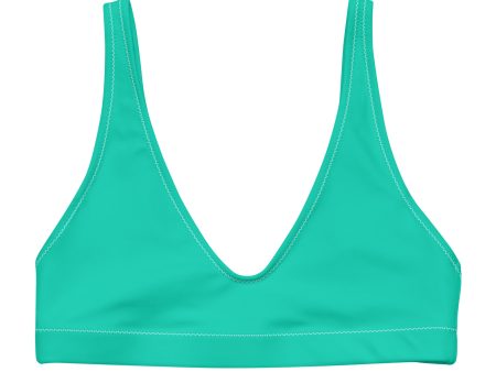 Aegean Blue Recycled padded bikini bathing suit top Cheap