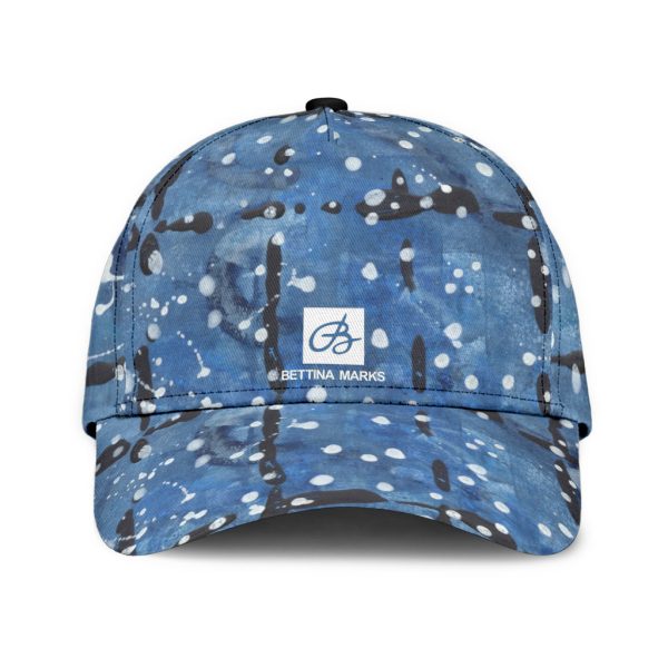 Blu&White Dotted Plaid Cap Online Sale