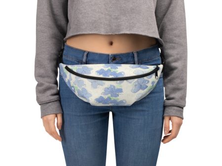 Blu&White Watercolor Floral Fanny Pack Online now