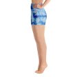 Blue Tie Dye Yoga Shorts Fashion