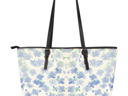 Blu&White Watercolor Floral Large Tote Bag For Discount