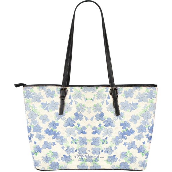 Blu&White Watercolor Floral Large Tote Bag For Discount