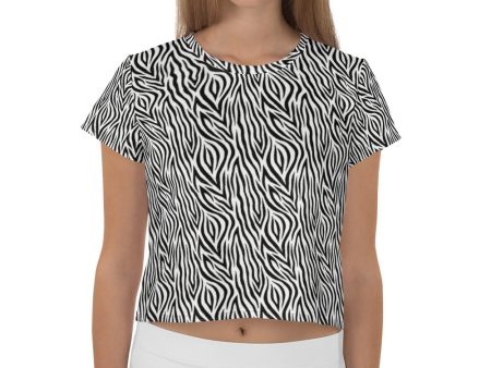 Zebra Print Crop Tee Sale