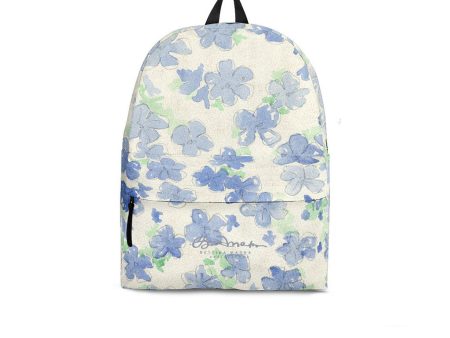 Blu&White Watercolor Floral Back Pack Discount