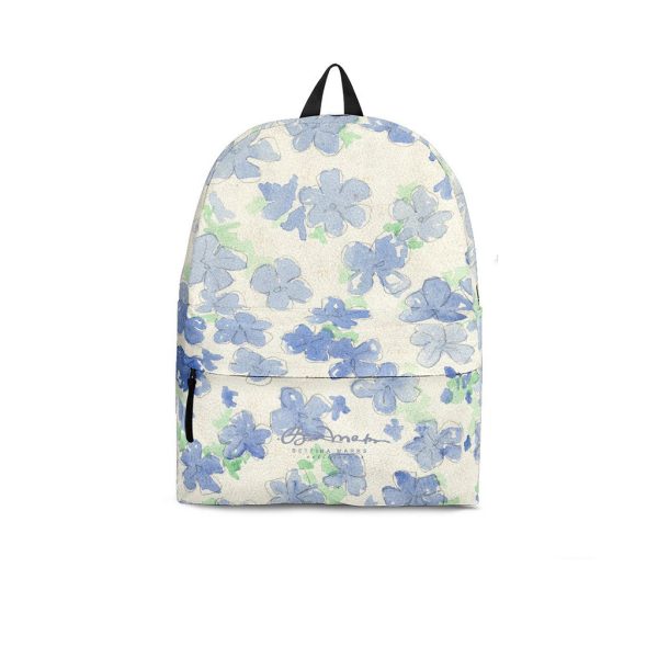 Blu&White Watercolor Floral Back Pack Discount