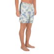 Blu&White Watercolor Floral Mens Shorts Discount