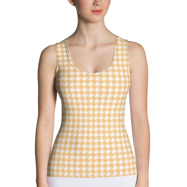 Banana Houndstooth Tank Top Cheap